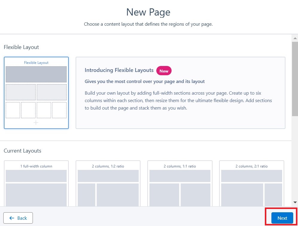 Choose Layout and Click Next