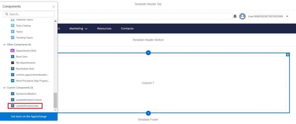 Drag updateMultipleLeads LWC from Left Side Component Bar
